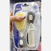 ست شانه وبرس نوزاد چیکو رنگ خاکستری محصول ایتالیا