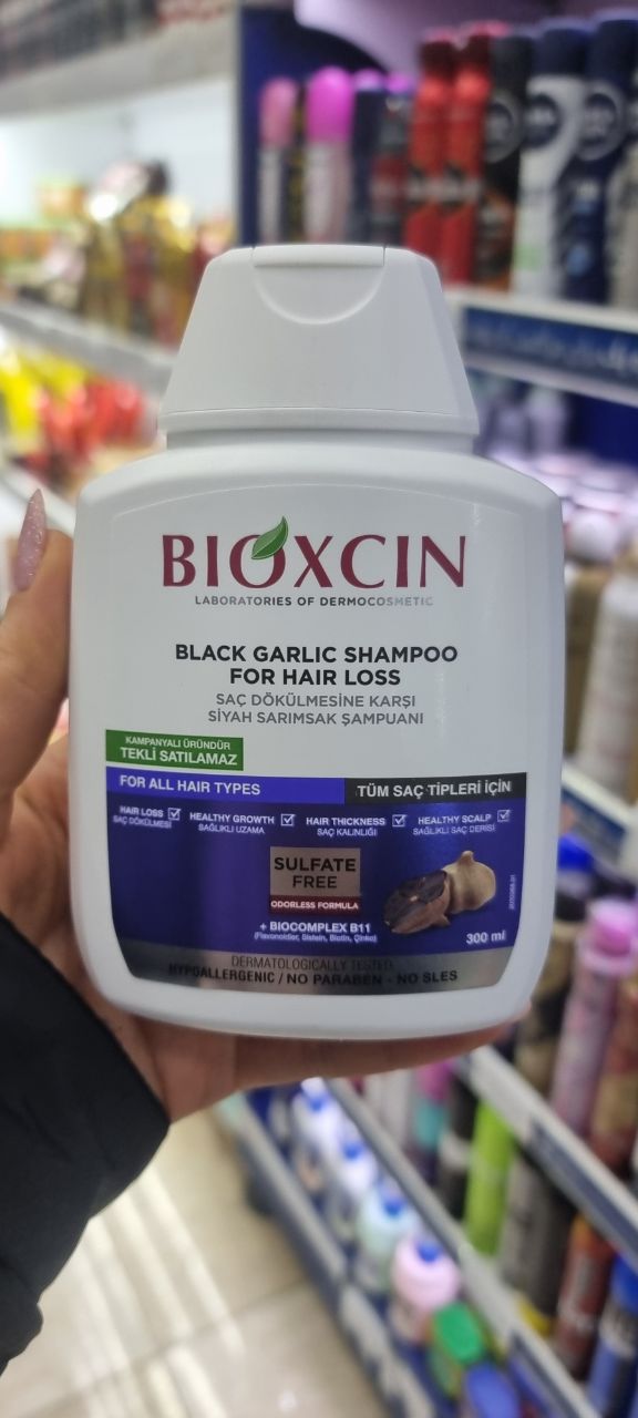 شامپو مو بیوکسین سفید ترکیه،اصل(حاوی سیرسیاه)